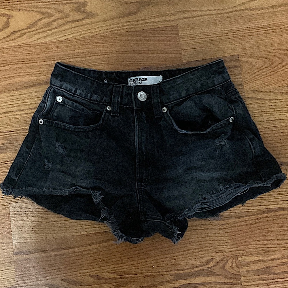 Garage Dark Denim Distressed Shorts
